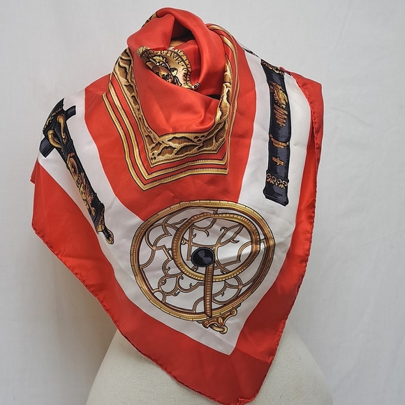 Foulards Baccara Lyon 100% Silk Made in France Scarf - Picture 4 of 8